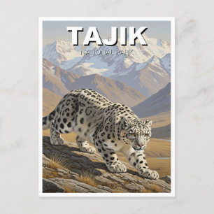 Cartão Postal Leopardo da neve no Parque Nacional do Tajiquistão