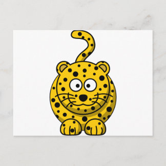 Cartão Postal Leopardo de Cartoon Bonito