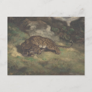 Cartão Postal Leopardo e Serpente