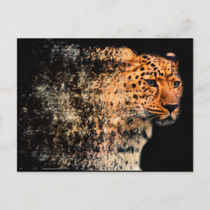 Cartão Postal Leopardo estilhaçado