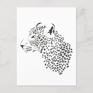 Cartão Postal Leopardo Negro E Branco