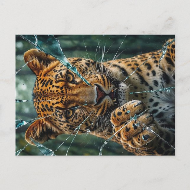 Cartão Postal Leopardo quebrando (Frente)