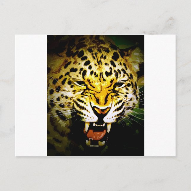 Cartão Postal Leopardo Rajante (Frente)