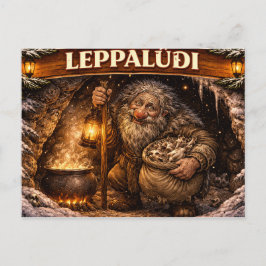 Cartão Postal Leppaludi islandês Yule Lad