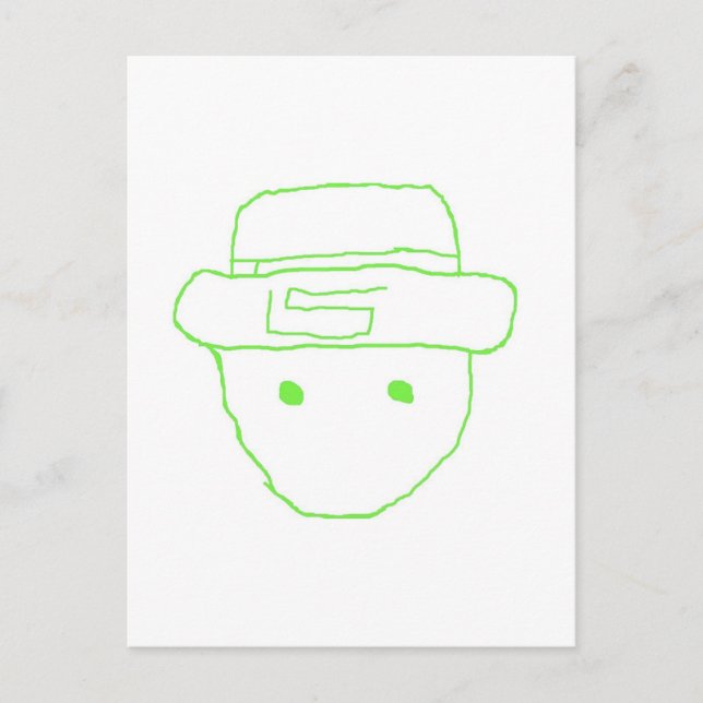 Cartão Postal Leprechaun Amateur Sketch (Frente)
