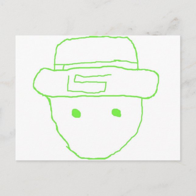 Cartão Postal Leprechaun Amateur Sketch (Frente)