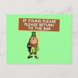 Cartão Postal Leprechaun engraçado