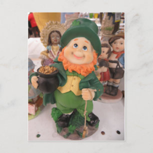 Cartão Postal Leprechaun Figurine