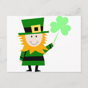 Cartão Postal Leprechaun Irish Folklore Fairy Elf Art Cute