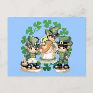 Cartão Postal Leprechaun Trio