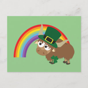Cartão Postal Leprechaun Yak