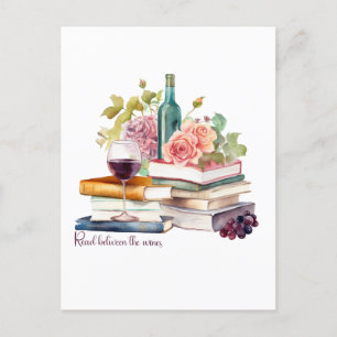 Cartão Postal Ler entre os vinhos