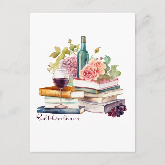 Cartão Postal Ler entre os vinhos (Frente)