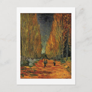 Cartão Postal Les Alyscamps por Vincent van Gogh. Queda, outono