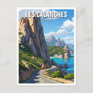 Cartão Postal Les Calanches França Corsica Viagem