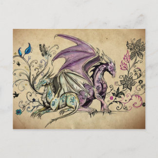 Cartão Postal Les dragons fleuris -