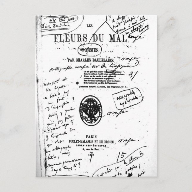 Cartão Postal Les Fleurs du Mal 2 - Baudelaire (Frente)