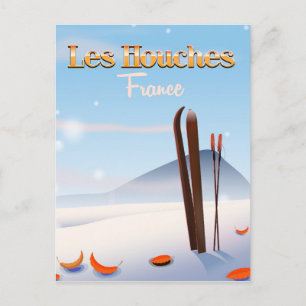 Cartão Postal Les Houches France poster de ski