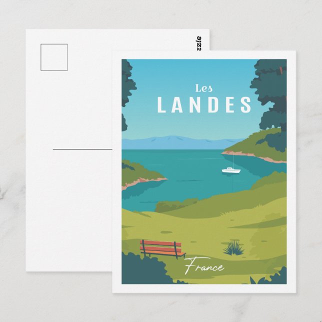 Cartão Postal Les Landes France Famoso Viagem Place Ilustração (Frente/Verso)