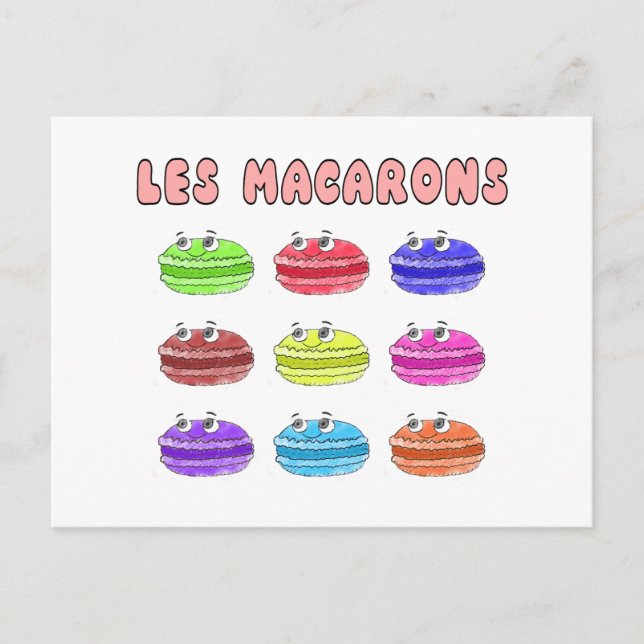 Cartão Postal Les Macarons — Cartoon (Frente)