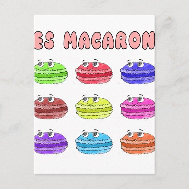 Cartão Postal Les Macarons — Cartoon (Frente)