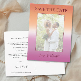 Cartão Postal Lesbian Wedding Photo Pride Flag Save the Date