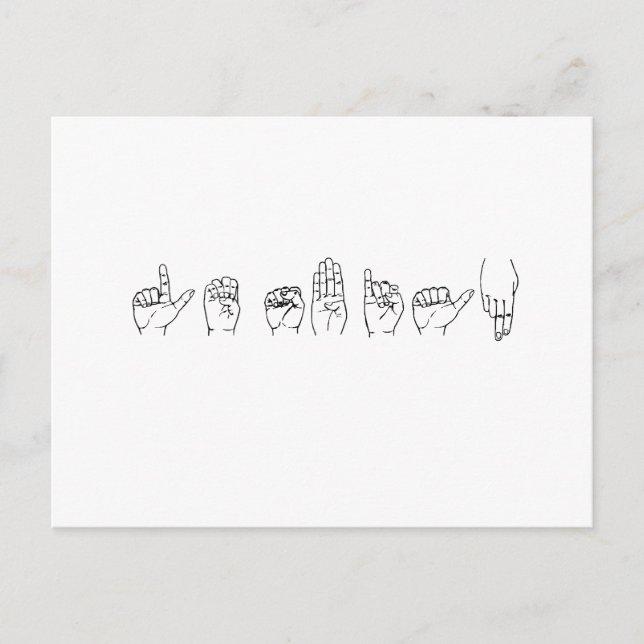 Cartão Postal Lésbica em Linguagem de Sinais (Frente)