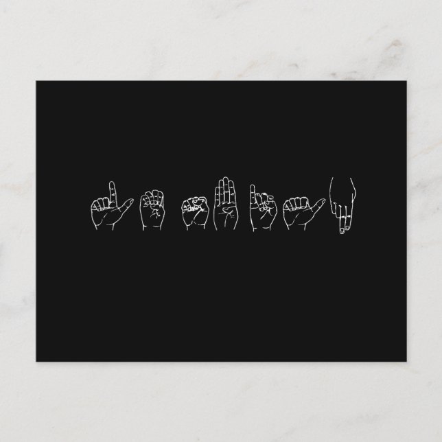 Cartão Postal Lésbica em Linguagem de Sinais (Linha de Pickup) (Frente)