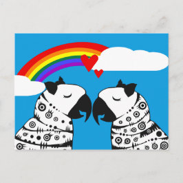 Cartão Postal Lésbicas - Casal com Rainbow