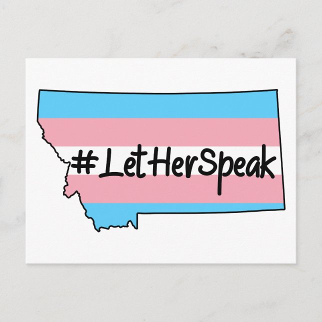 Cartão Postal #LetHerSpeak Zooey Zephyr Montana (Frente)