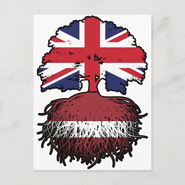 Cartão Postal Letónia Letónia Reino Unido Reino Unido (Frente)