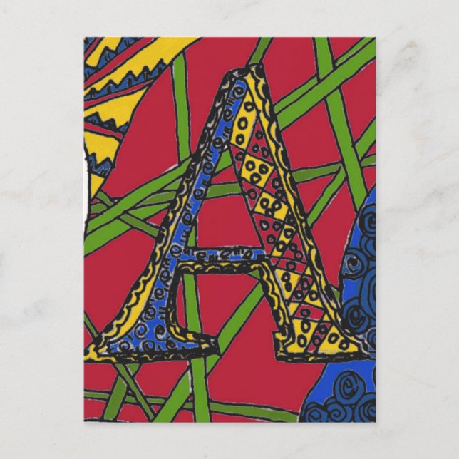 Cartão Postal Letra "A" (Frente)