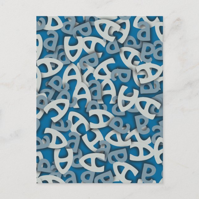 Cartão Postal Letra A Azul (Frente)