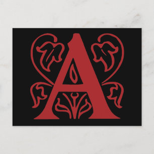 Cartão Postal Letra A Elegante