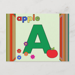 Cartão Postal Letra Apple A
