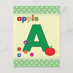 Cartão Postal Letra Apple A