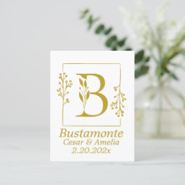 Cartão Postal Letra Botânica Moderna B Personalizada