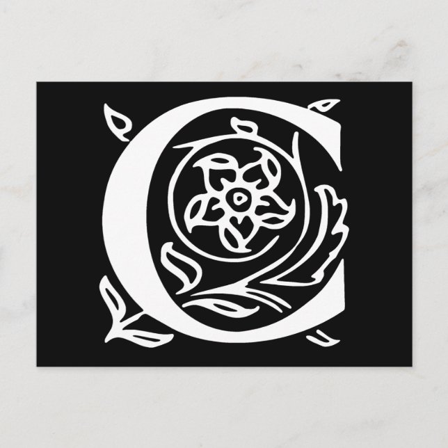 Cartão Postal Letra C Elegante (Frente)