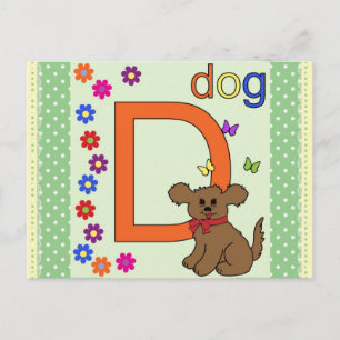 Cartão Postal Letra Cachorro D