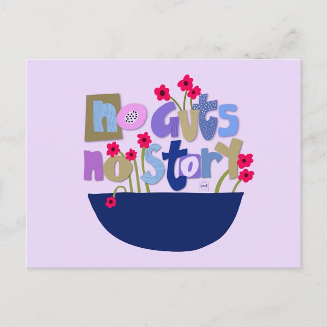 Cartão Postal Letra de Mão de Citação Inspiracional Whimsical (Frente)