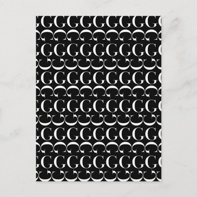 Cartão Postal Letra Inicial de Monograma G (Frente)