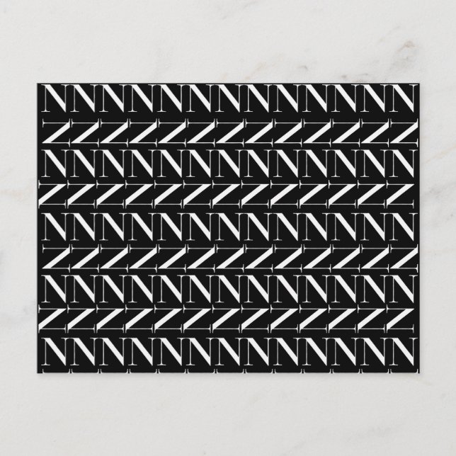 Cartão Postal Letra Inicial de Monograma N (Frente)