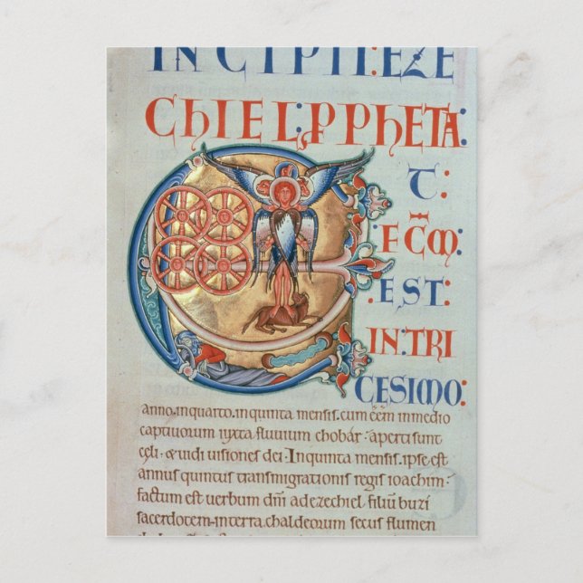 Cartão Postal Letra Inicial 'E' Et factum est (Frente)