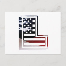 Cartão Postal Letra L Monograma inicial EUA
