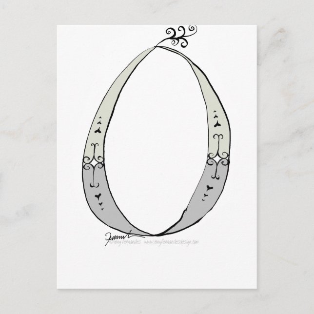 Cartão Postal Letra mágica O de tony fernandes design (Frente)