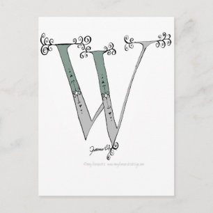 Cartão Postal Letra mágica W de tony fernandes design