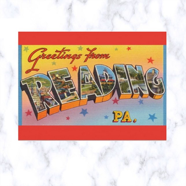 Cartão Postal Letra Maiúscula Antiga Leitura Pensilvânia (Criador carregado)