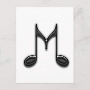 Cartão Postal Letra Musical "M"
