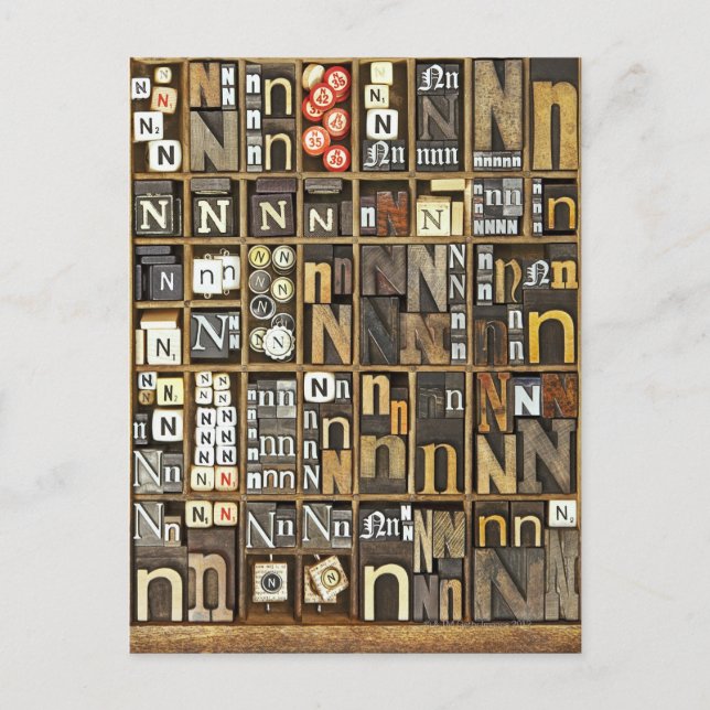 Cartão Postal Letra N (Frente)