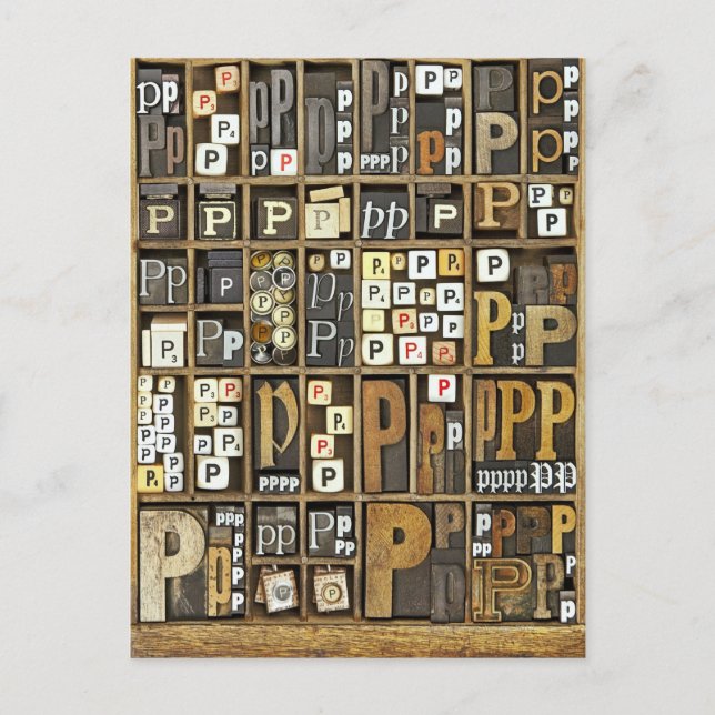 Cartão Postal Letra P (Frente)